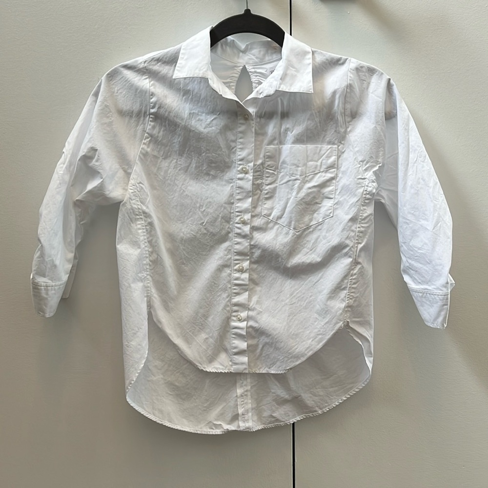 Zara Girls Hi-Low Blouse with open Key Hole in back - white size 7